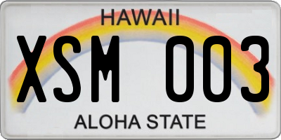 HI license plate XSM003