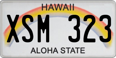 HI license plate XSM323