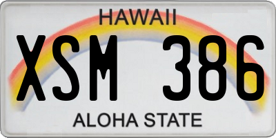 HI license plate XSM386