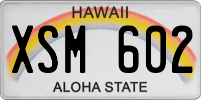 HI license plate XSM602