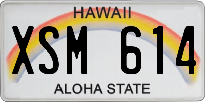 HI license plate XSM614