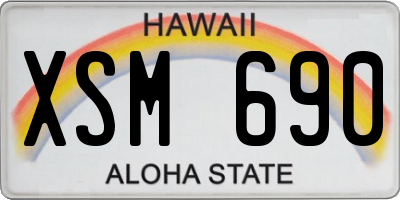 HI license plate XSM690