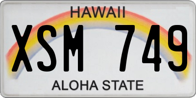 HI license plate XSM749
