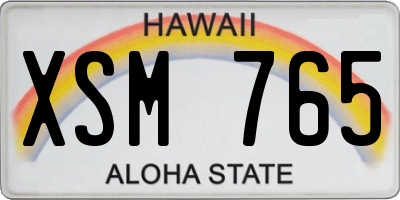 HI license plate XSM765