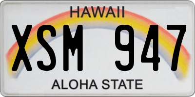 HI license plate XSM947