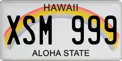 HI license plate XSM999