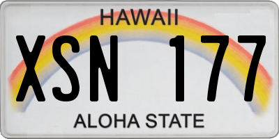 HI license plate XSN177