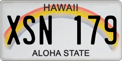 HI license plate XSN179