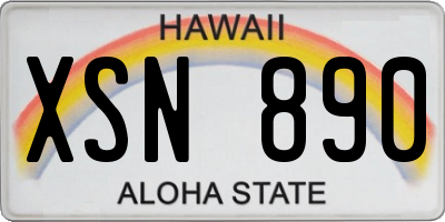 HI license plate XSN890