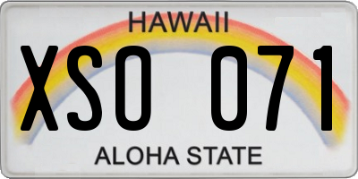 HI license plate XSO071