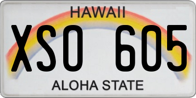 HI license plate XSO605