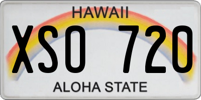 HI license plate XSO720