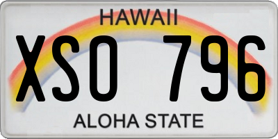 HI license plate XSO796