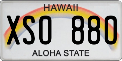 HI license plate XSO880