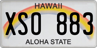 HI license plate XSO883
