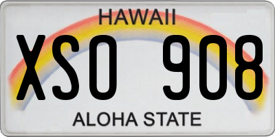 HI license plate XSO908