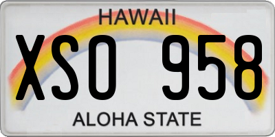 HI license plate XSO958