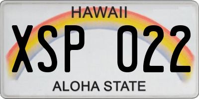 HI license plate XSP022