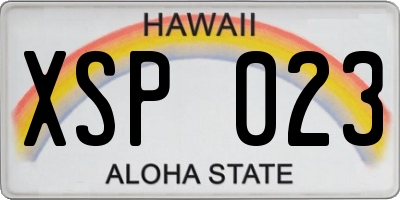 HI license plate XSP023