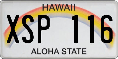 HI license plate XSP116
