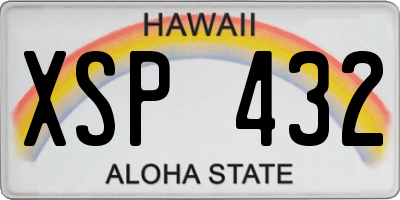 HI license plate XSP432