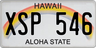 HI license plate XSP546