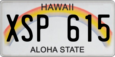 HI license plate XSP615