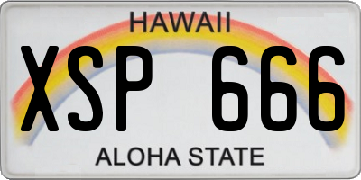 HI license plate XSP666