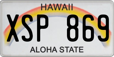 HI license plate XSP869