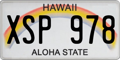 HI license plate XSP978
