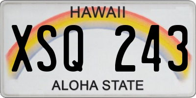 HI license plate XSQ243