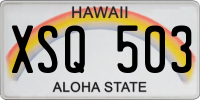 HI license plate XSQ503