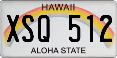 HI license plate XSQ512