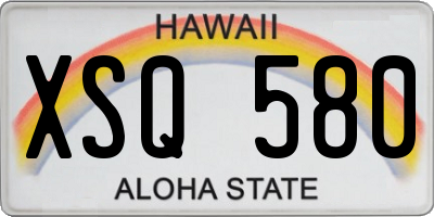 HI license plate XSQ580