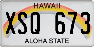 HI license plate XSQ673