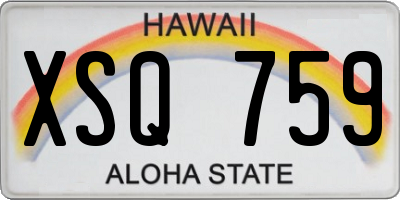 HI license plate XSQ759