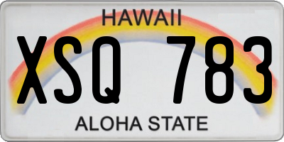 HI license plate XSQ783