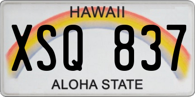 HI license plate XSQ837