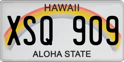 HI license plate XSQ909
