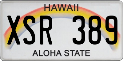 HI license plate XSR389
