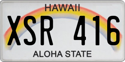 HI license plate XSR416