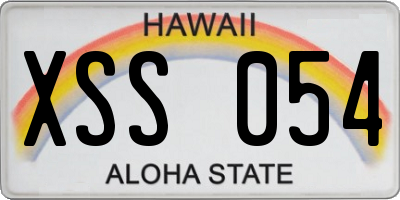HI license plate XSS054