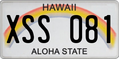 HI license plate XSS081