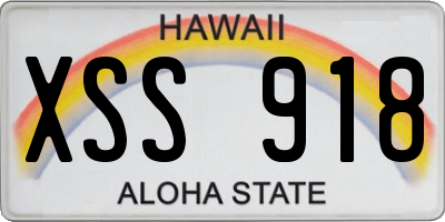 HI license plate XSS918