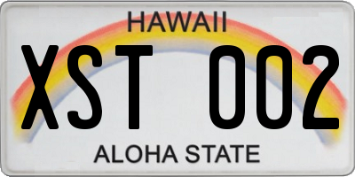 HI license plate XST002