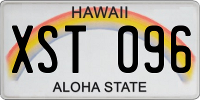 HI license plate XST096
