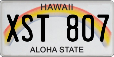 HI license plate XST807