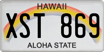 HI license plate XST869