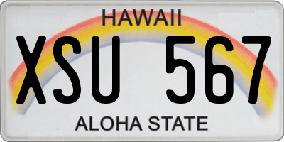 HI license plate XSU567