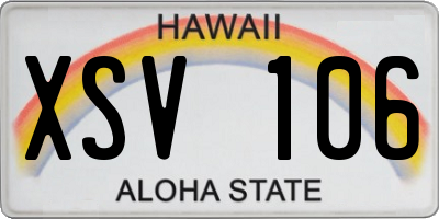 HI license plate XSV106
